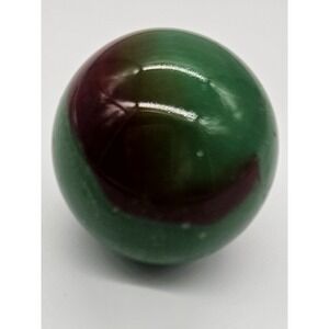 Vintage Marble Toy Glass Sphere Green Oxblood Burgundy‎ Collectible